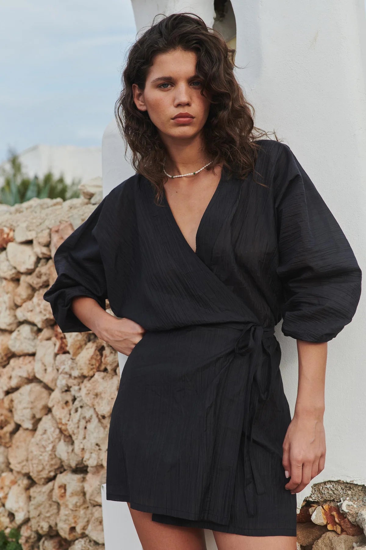 issy mini wrap around dress Isla Silk Wrap Mini Dress – lobo nosara