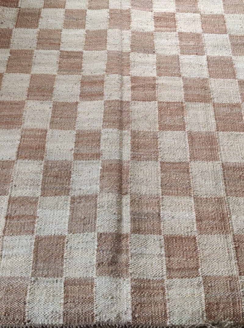 Jute Checkered Rug-lobo-lobo nosara