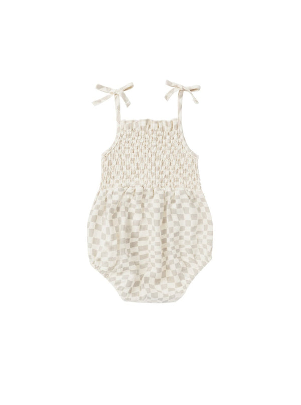 Kaia Romper || Dove Check-Rylee + Cru-lobo nosara