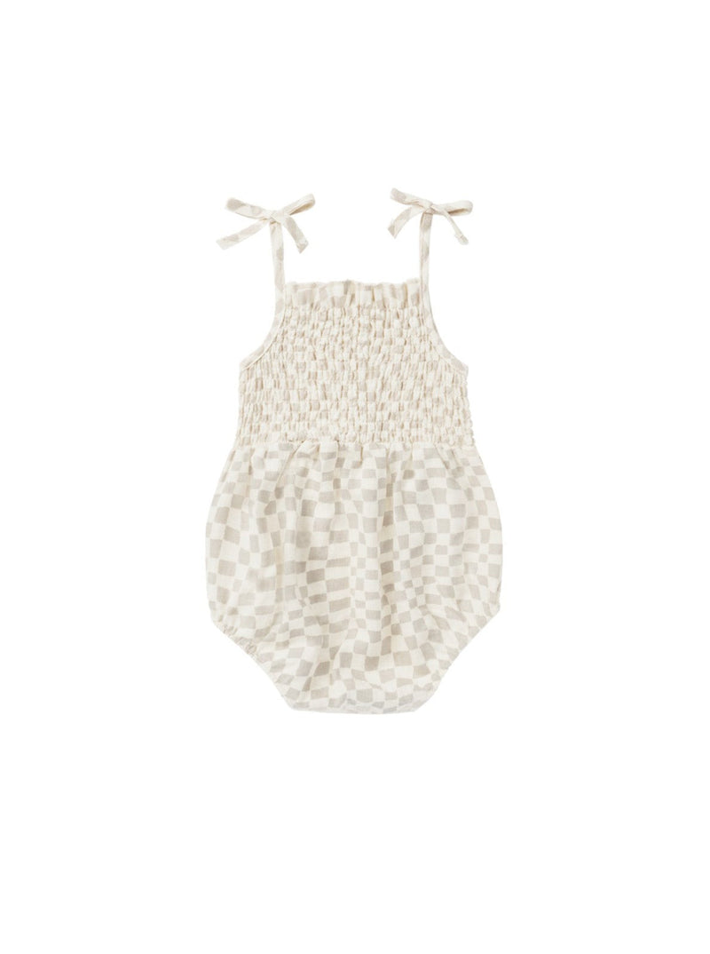 Kaia Romper || Dove Check-Rylee + Cru-lobo nosara