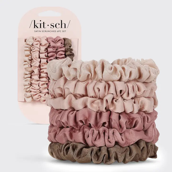KITSCH - Ultra Petite Satin Scrunchies 6pc