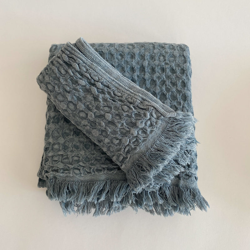 Linda Stonewashed Waffle Hand Towel-The Loomia-lobo nosara