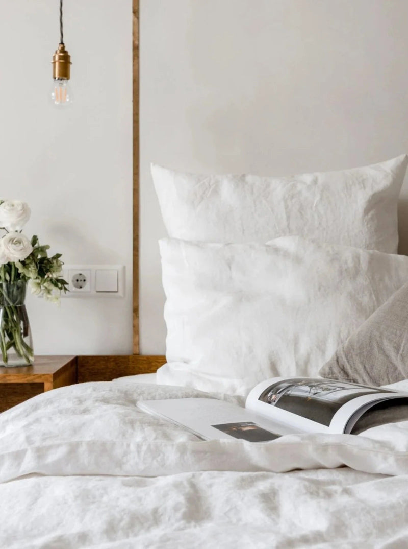 Linen Duvet Cover - White-Linen Tales-lobo nosara