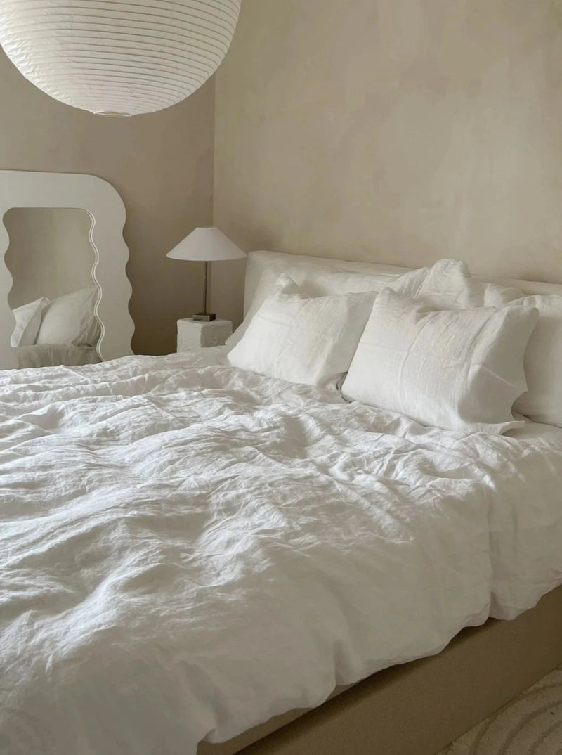 Linen Duvet Cover - White-Linen Tales-lobo nosara