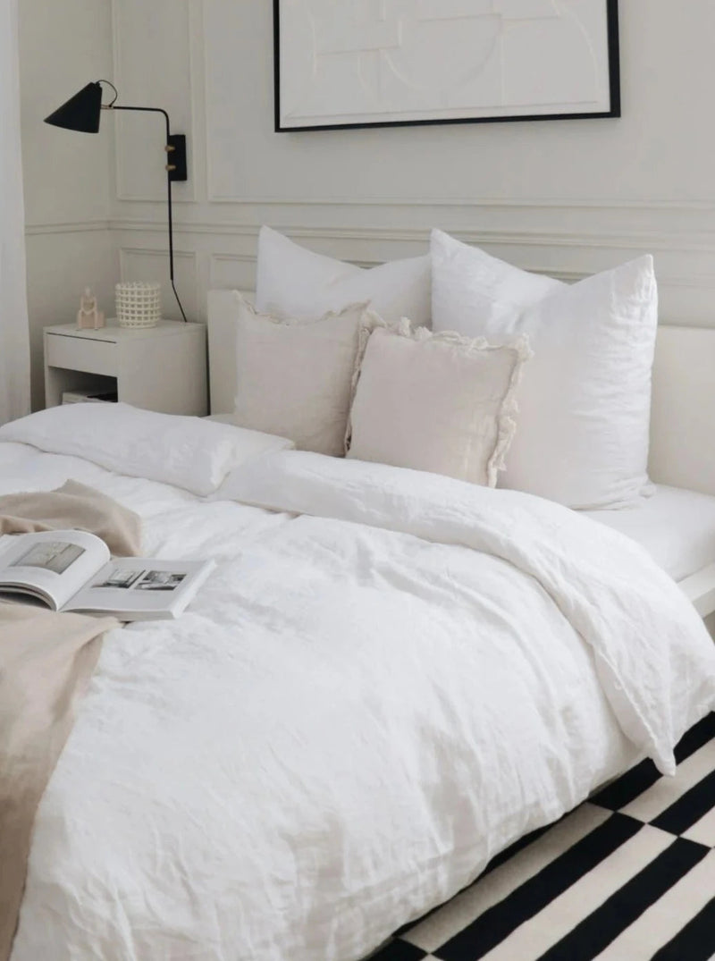 Linen Duvet Cover - White-Linen Tales-lobo nosara