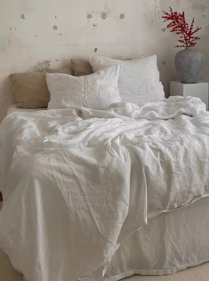 Linen Duvet & Pillow Set - White-Linen Tales-lobo nosara