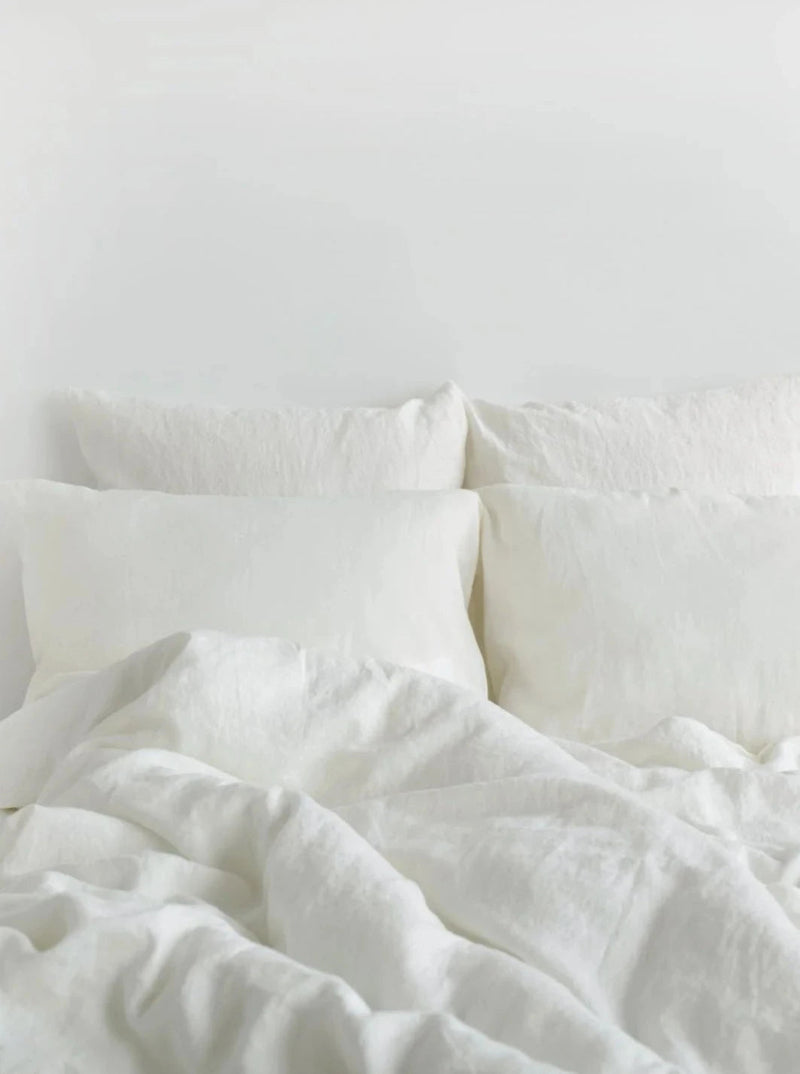 Linen Duvet & Pillow Set - White-Linen Tales-lobo nosara