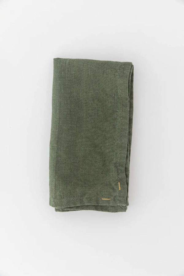 Linen Napkins Olive-Heirloomed-lobo nosara