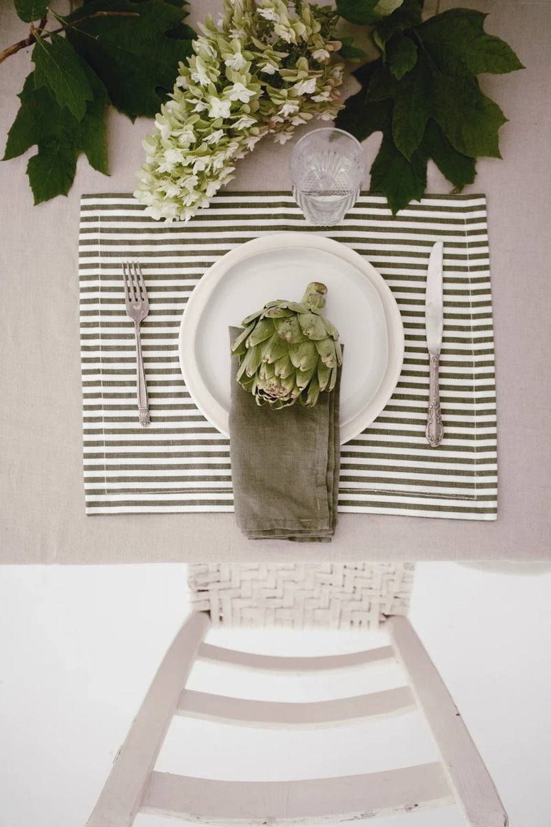 Linen Napkins Olive-Heirloomed-lobo nosara