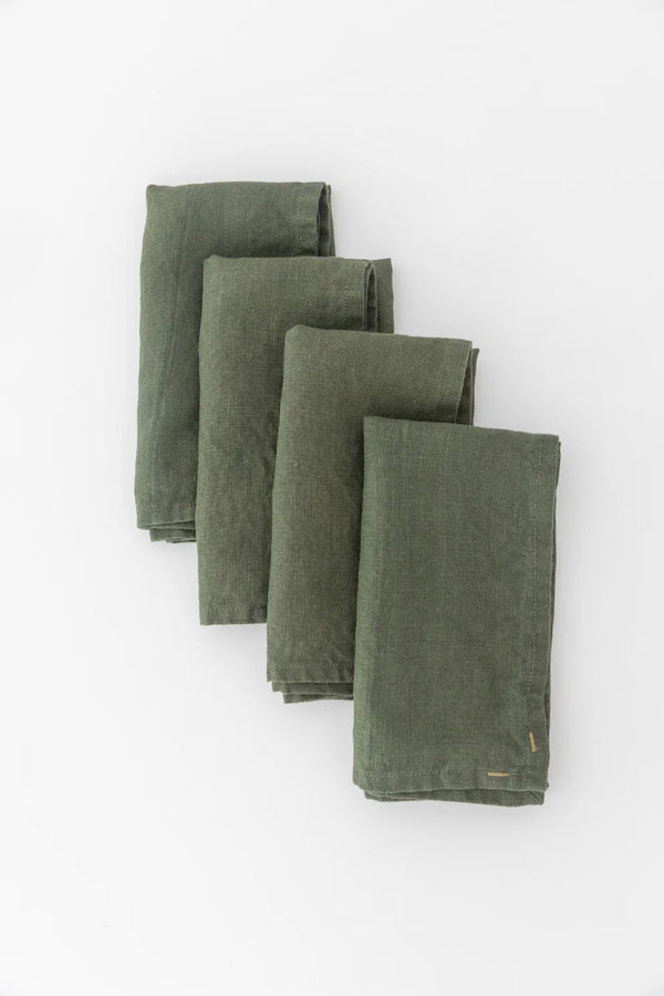 Linen Napkins Olive-Heirloomed-lobo nosara