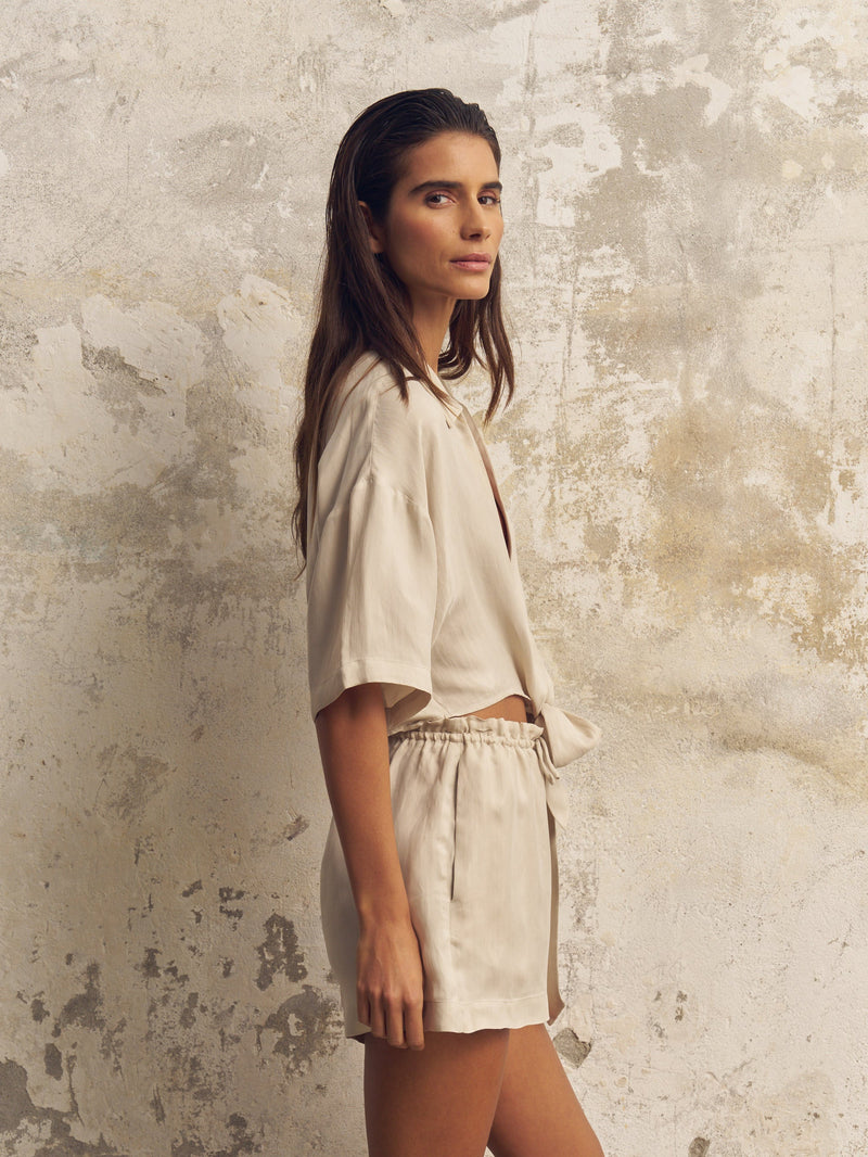 Lucid Flow Tie Shorts - Sand-The Handloom-lobo nosara