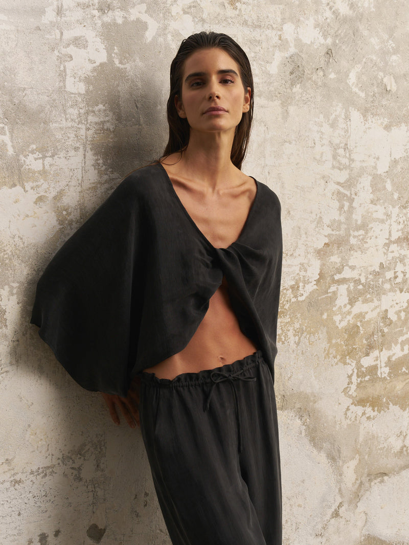Lucid Knot Top - Black-The Handloom-lobo nosara