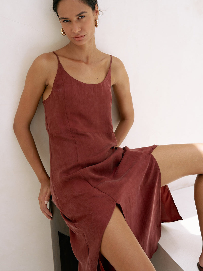 Lucid Midnight Maxi Dress - Burgundy-The Handloom-lobo nosara