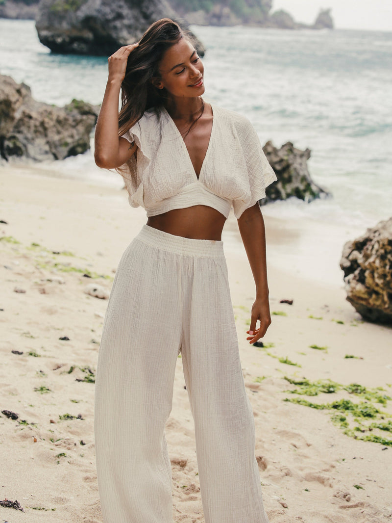 Mare Top - Gold Stripes-The Handloom-lobo nosara