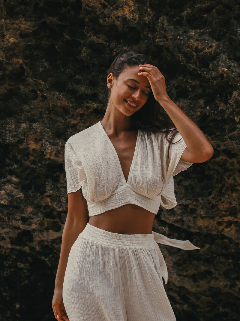 Mare Top - Gold Stripes-The Handloom-lobo nosara