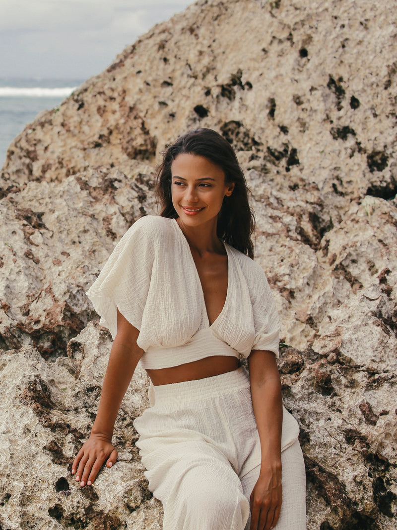 Mare Top - Gold Stripes-The Handloom-lobo nosara