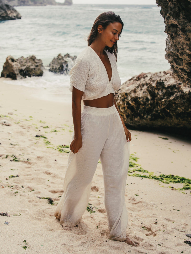 Mare Top - Gold Stripes-The Handloom-lobo nosara