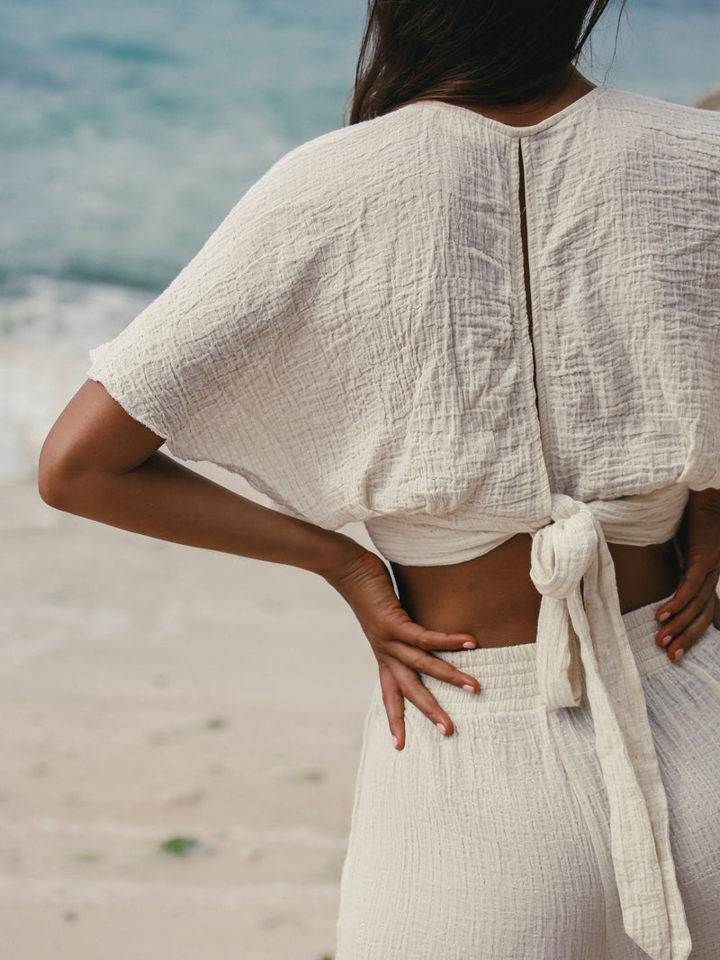 Mare Top - Gold Stripes-The Handloom-lobo nosara