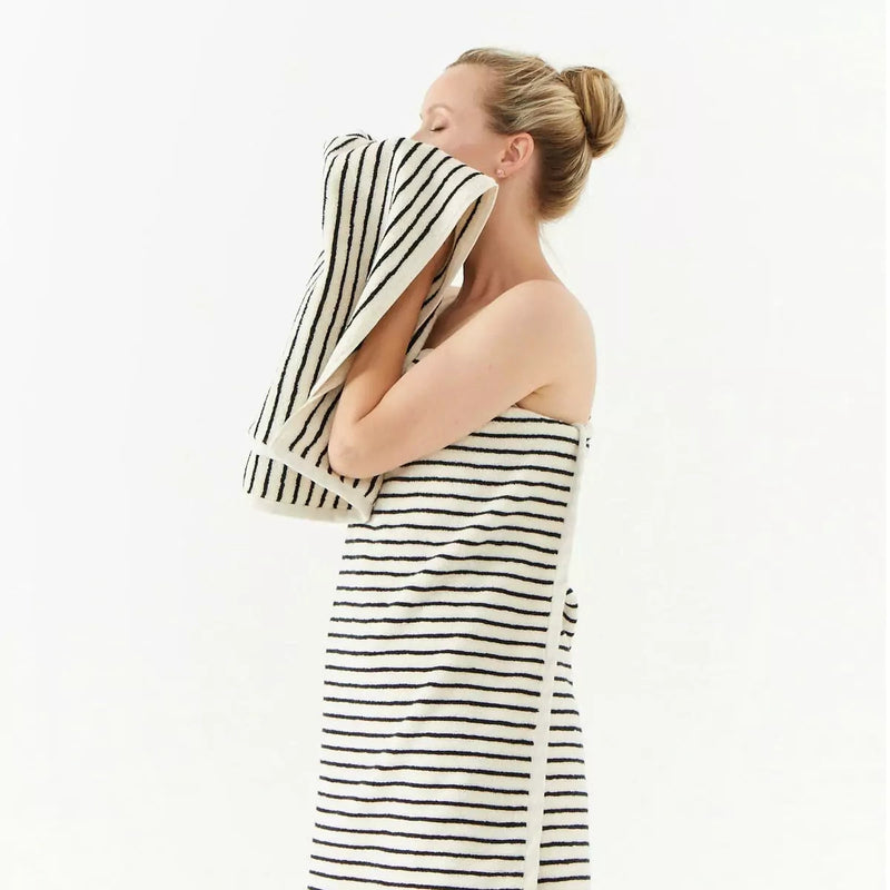 Melika Turkish Cotton Striped Terry Towel-The Loomia-lobo nosara