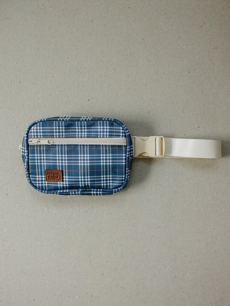 Navy Plaid Mini Fanny Pack-Mebie Baby-lobo nosara