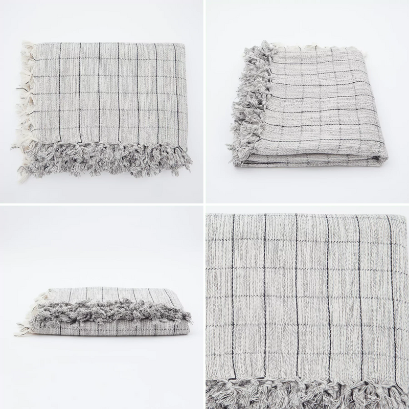 Naz | 100% Turkish Cotton XL Throw Blanket-The Loomia-lobo nosara