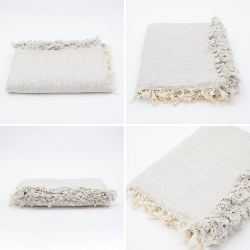 Naz | 100% Turkish Cotton XL Throw Blanket-The Loomia-lobo nosara