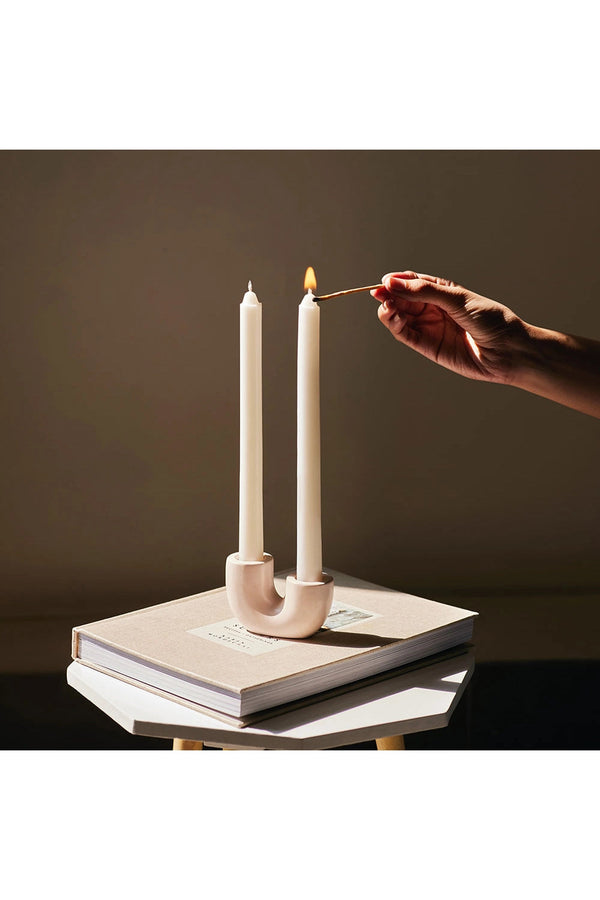 Nordic Style U Shaped Concrete Candle Holder-Casa Amarosa-lobo nosara