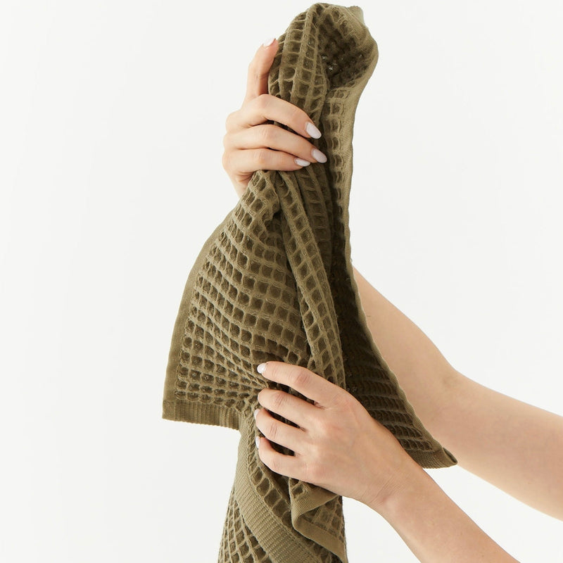 Olivia Waffle Weave Towels-The Loomia-lobo nosara