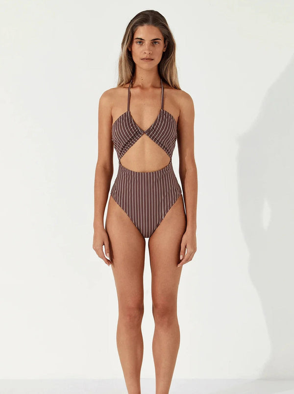 Plum Stripe Halter One Piece-Zulu & Zephyr-lobo nosara