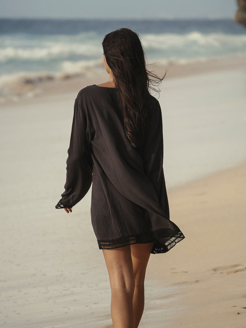 Positano Dress - Black-The Handloom-lobo nosara