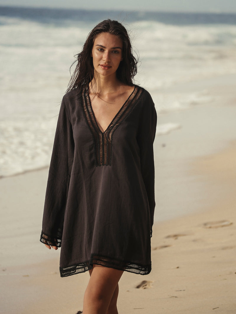 Positano Dress - Black-The Handloom-lobo nosara