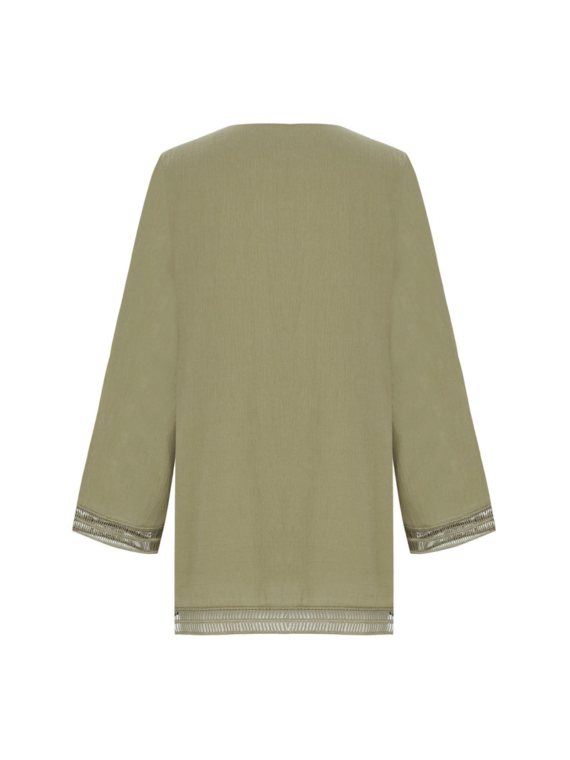 Positano Dress - Khaki Green-The Handloom-lobo nosara