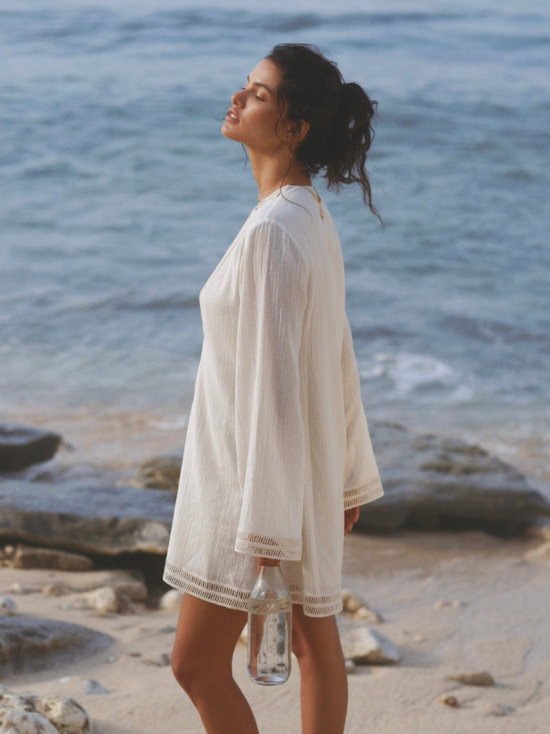 Positano Dress - Natural-The Handloom-lobo nosara