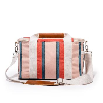 Premium Cooler Bag - Bistro Dusty Pink Stripe-Business & Pleasure-lobo nosara