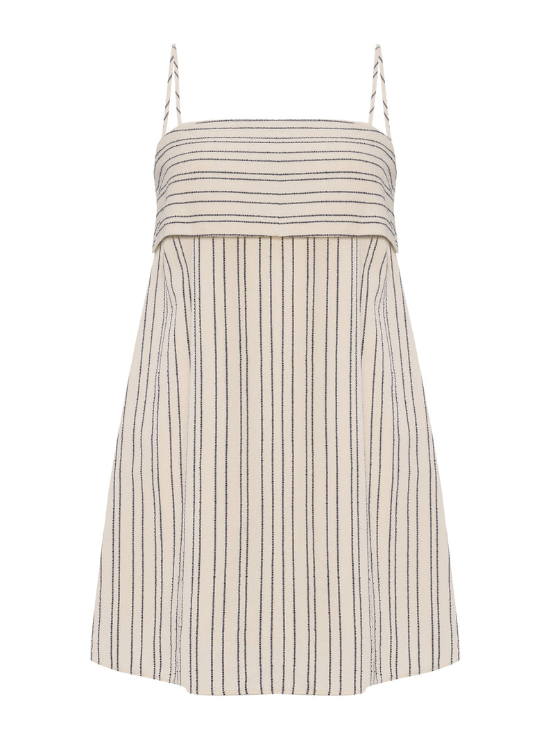 Puglia Stripes Mini Dress - Navy-The Handloom-lobo nosara