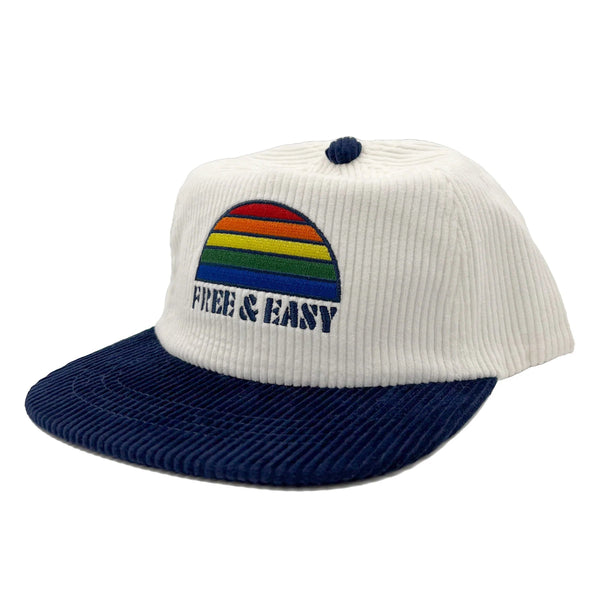 Rainbow Two Tone Fat Corduroy Snapback Hat-Free & Easy-lobo nosara
