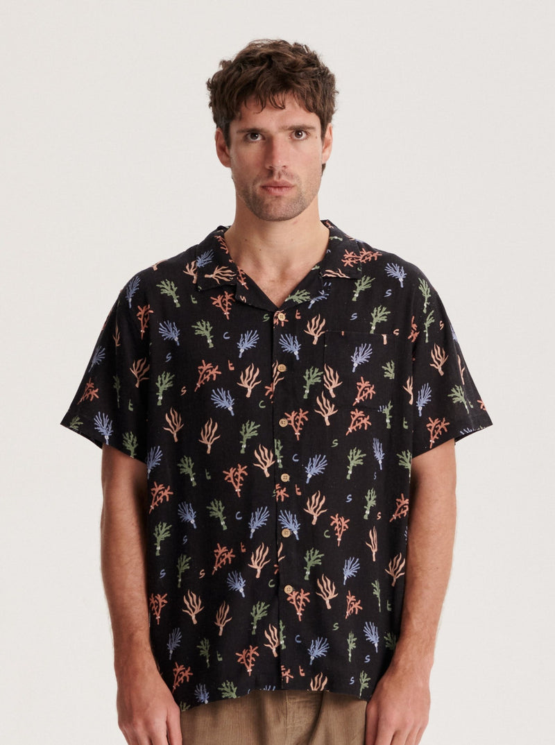 Reefing Resort Shirt - Vintage Black-THE CRITICAL SLIDE SOCIETY-lobo nosara