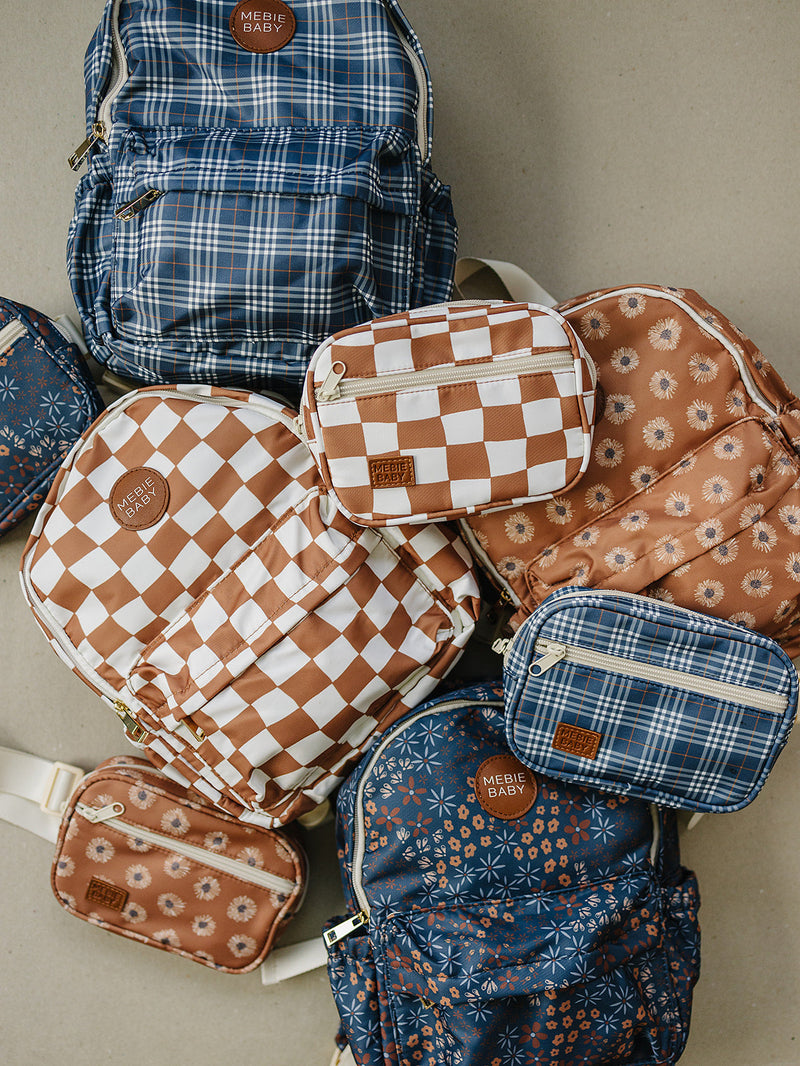 Rust Wavy Checkered Mini Backpack-Mebie Baby-lobo nosara