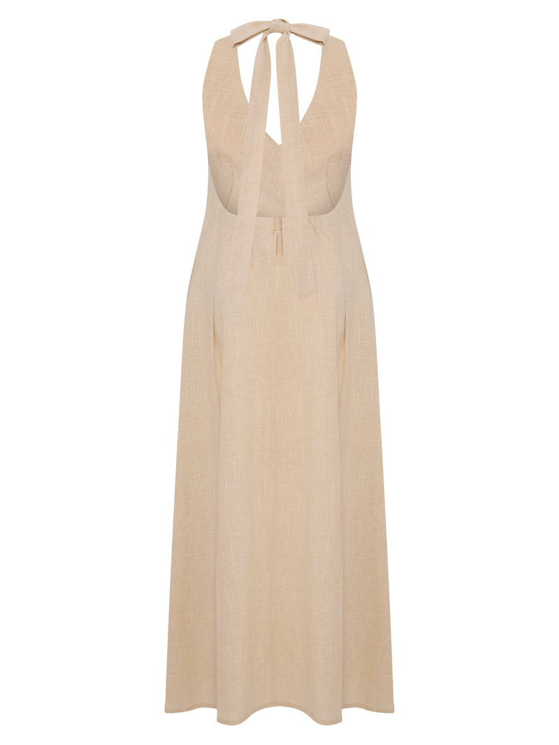 Sahara Sun Maxi Dress - Natural-The Handloom-lobo nosara