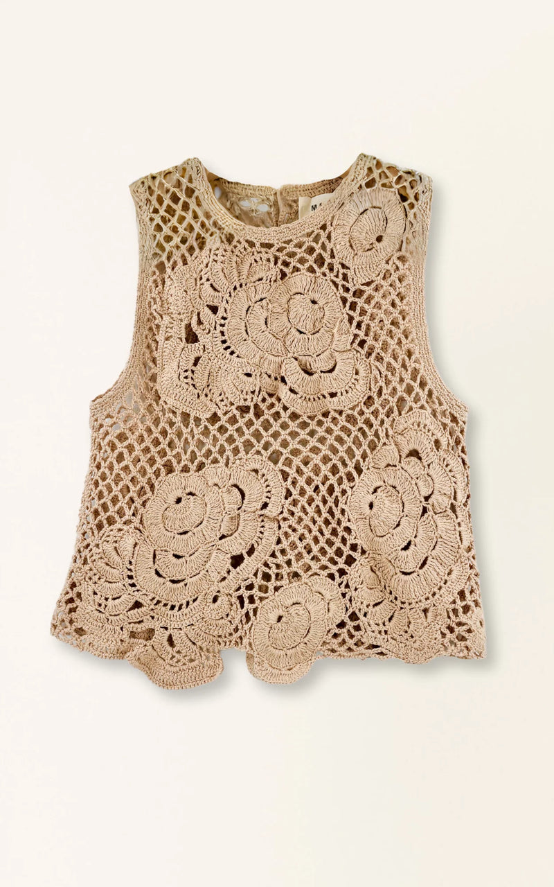 Santanyi Crochet Floral Tank-MIRTH-lobo nosara