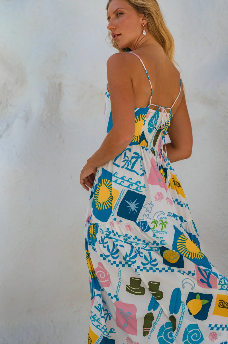 Sea Dreamer Strappy Midi Dress-ELF-lobo nosara