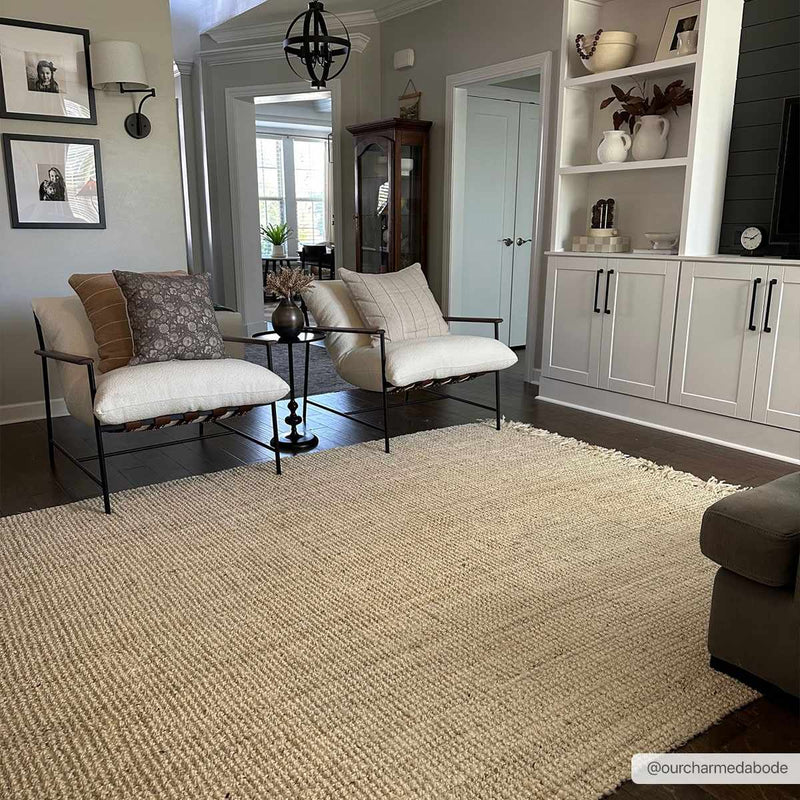 Senneterre Bleached Jute Rug-Boutique Rugs-lobo nosara