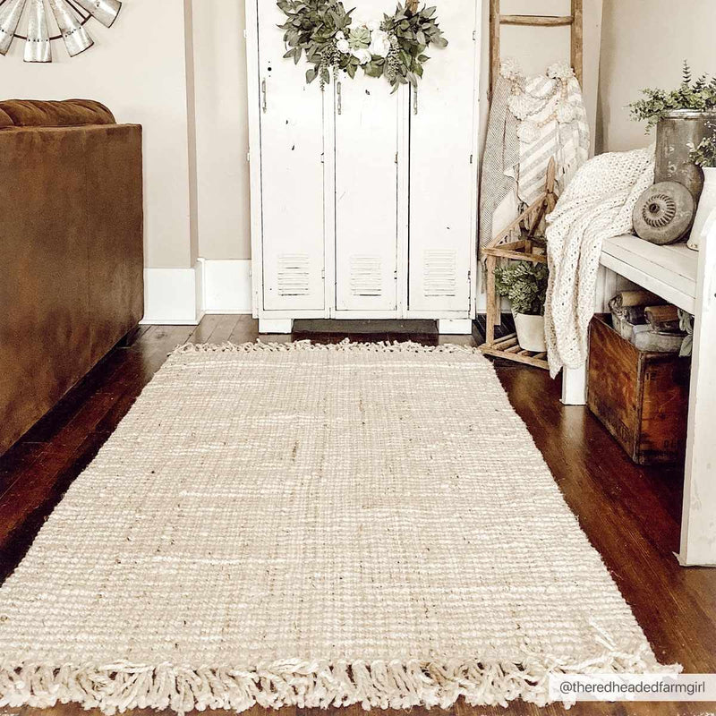 Senneterre Bleached Jute Rug-Boutique Rugs-lobo nosara