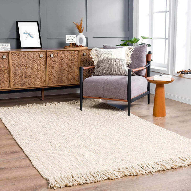 Senneterre Bleached Jute Rug-Boutique Rugs-lobo nosara