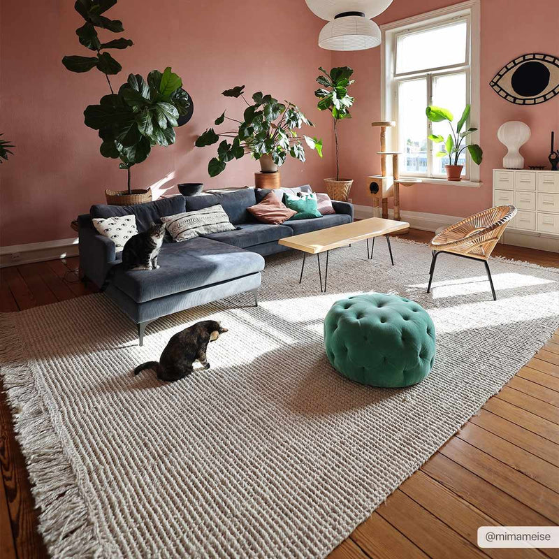 Senneterre Bleached Jute Rug-Boutique Rugs-lobo nosara