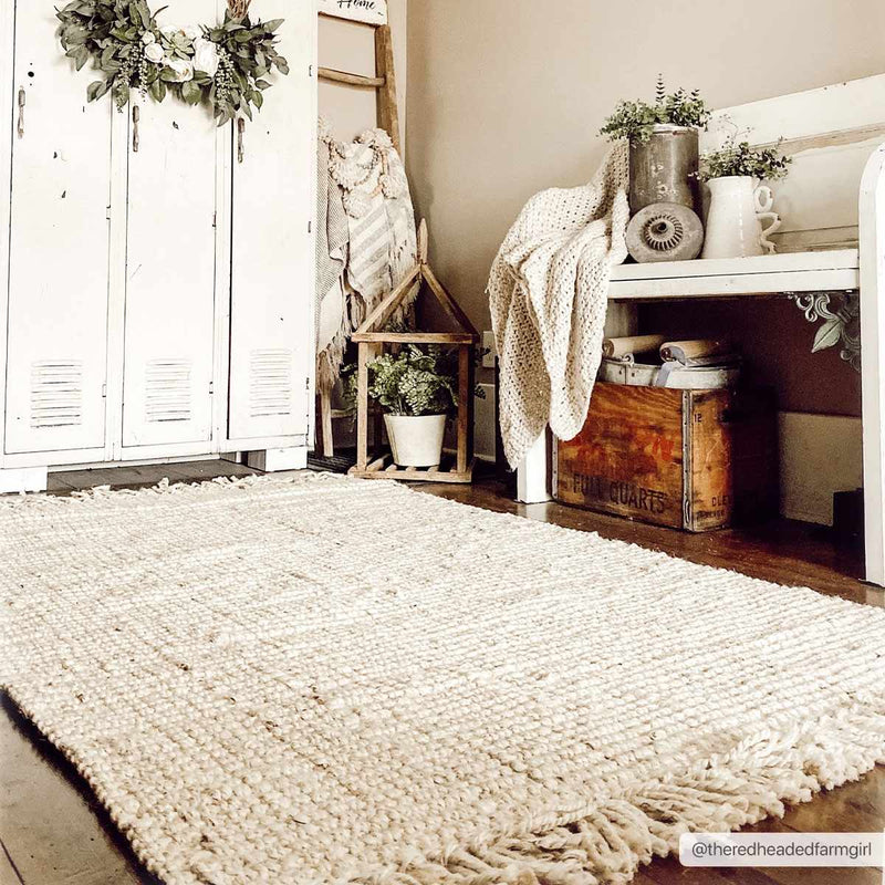 Senneterre Bleached Jute Rug-Boutique Rugs-lobo nosara