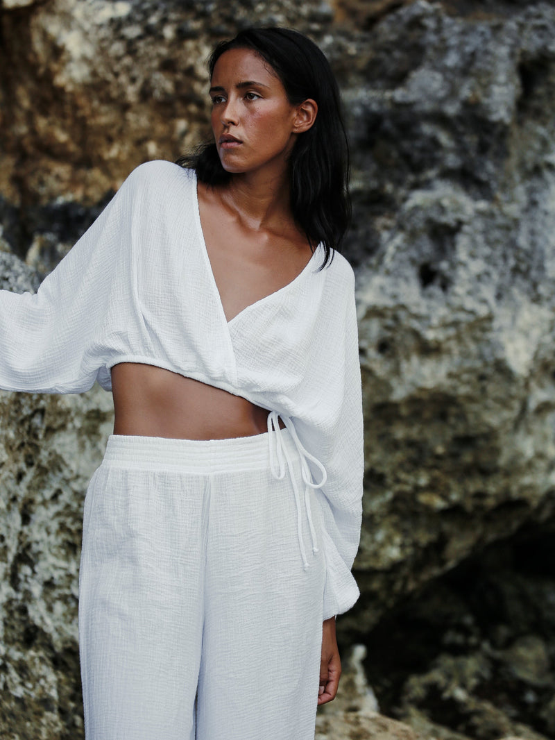 Siena Top - White-The Handloom-lobo nosara