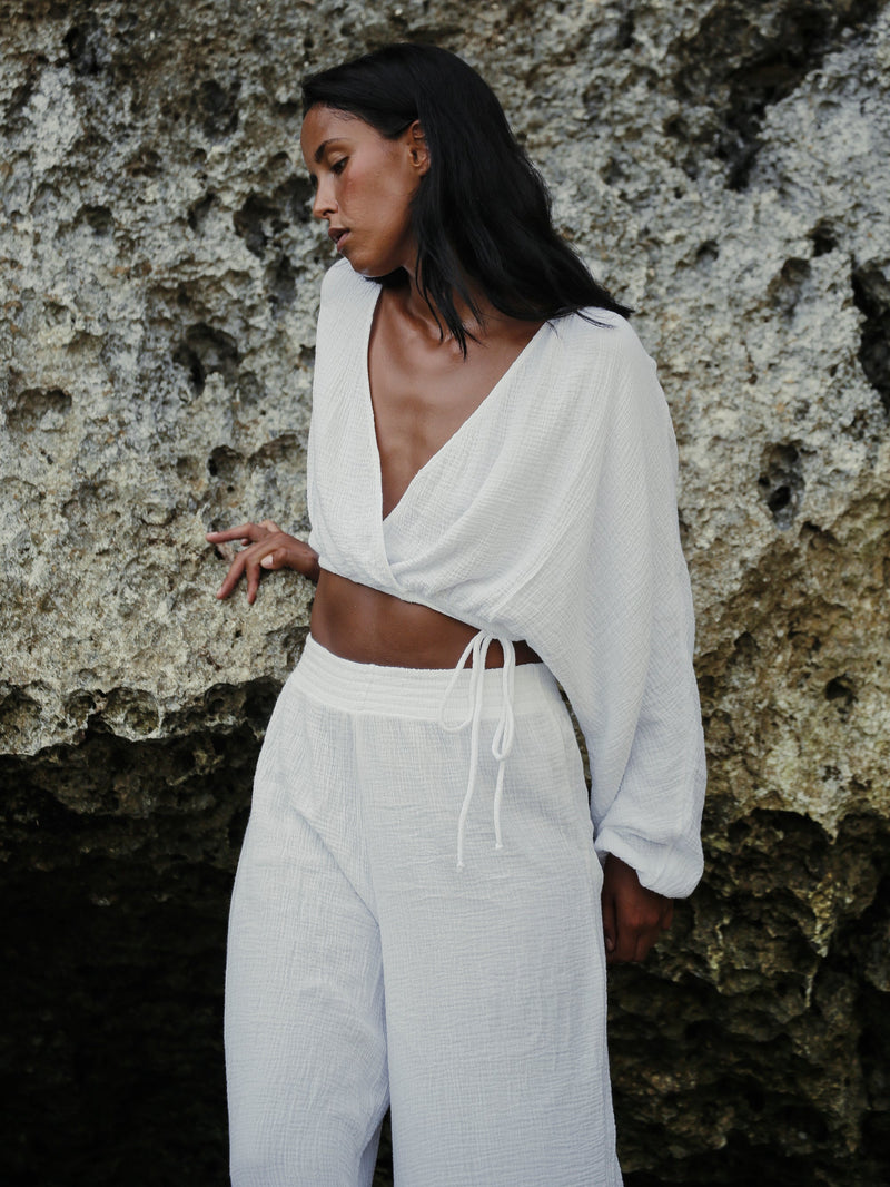 Siena Top - White-The Handloom-lobo nosara