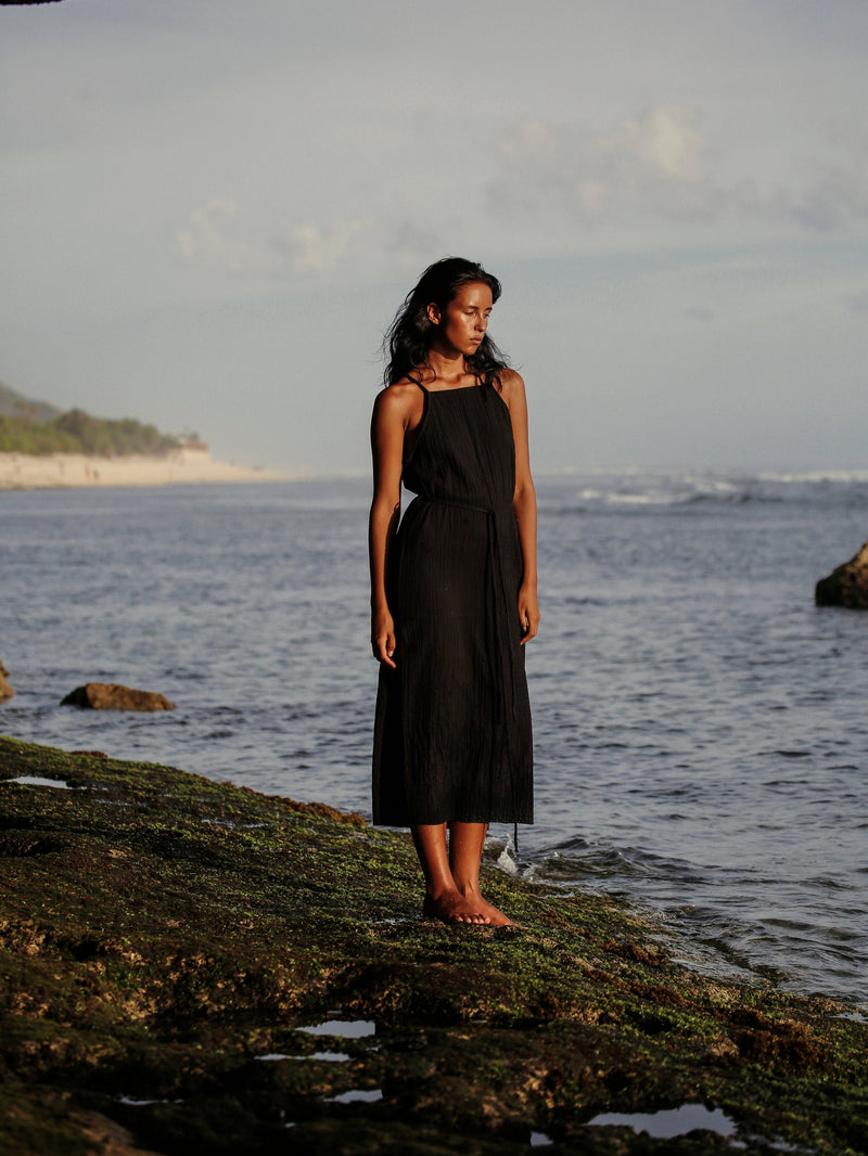 Siesta Dress - Black-The Handloom-lobo nosara