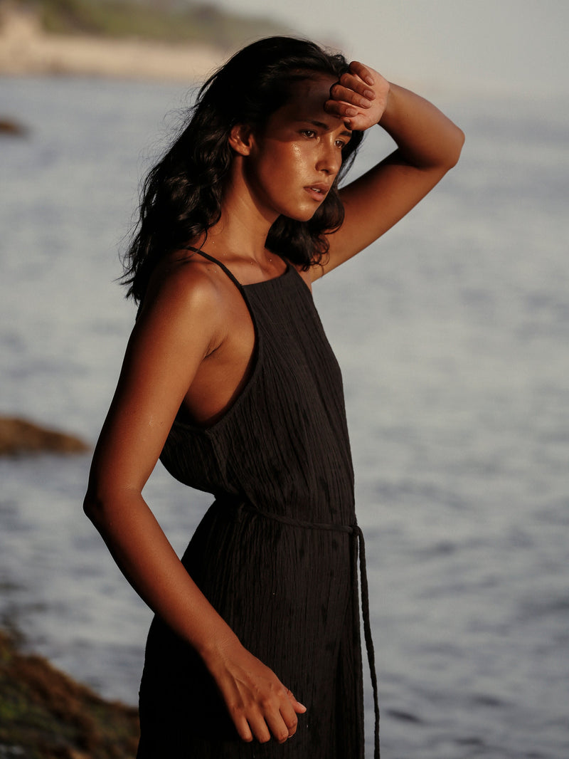 Siesta Dress - Black-The Handloom-lobo nosara